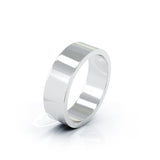 Sterling Silver Square Profile 6MM High Polished Wedding Band