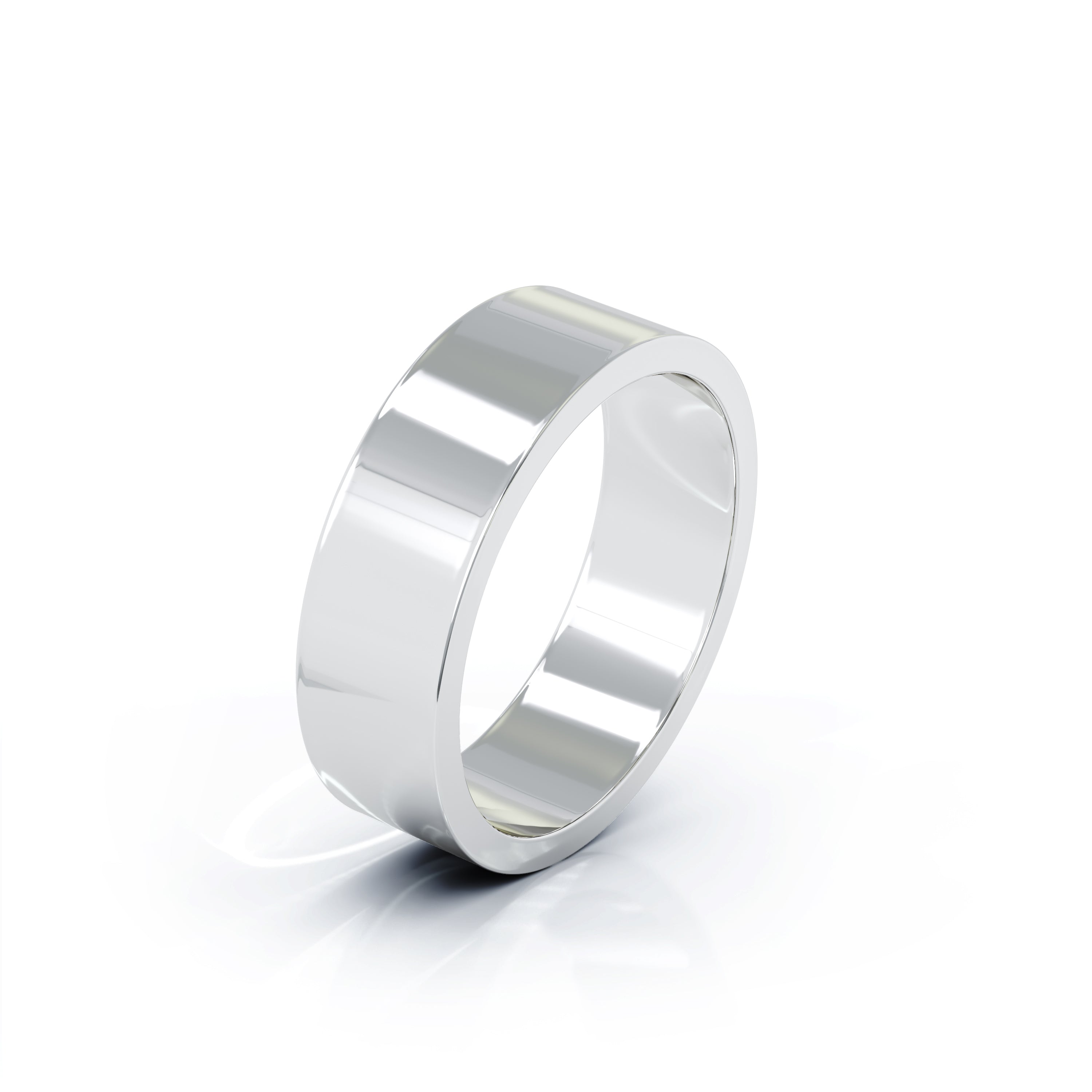 Square Profile 6MM High Polished Wedding Band in 14K Gold