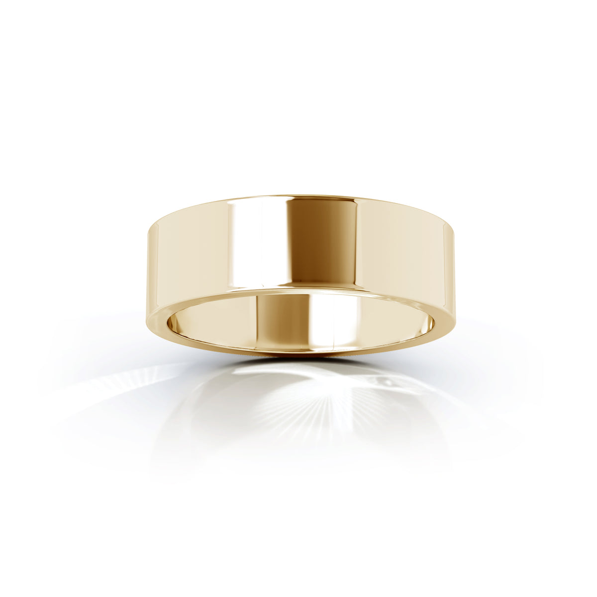 Square Profile 6MM High Polished Wedding Band in 14K Gold