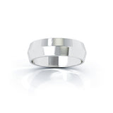 18K Gold Triangle Profile 6MM High Polished Wedding Band