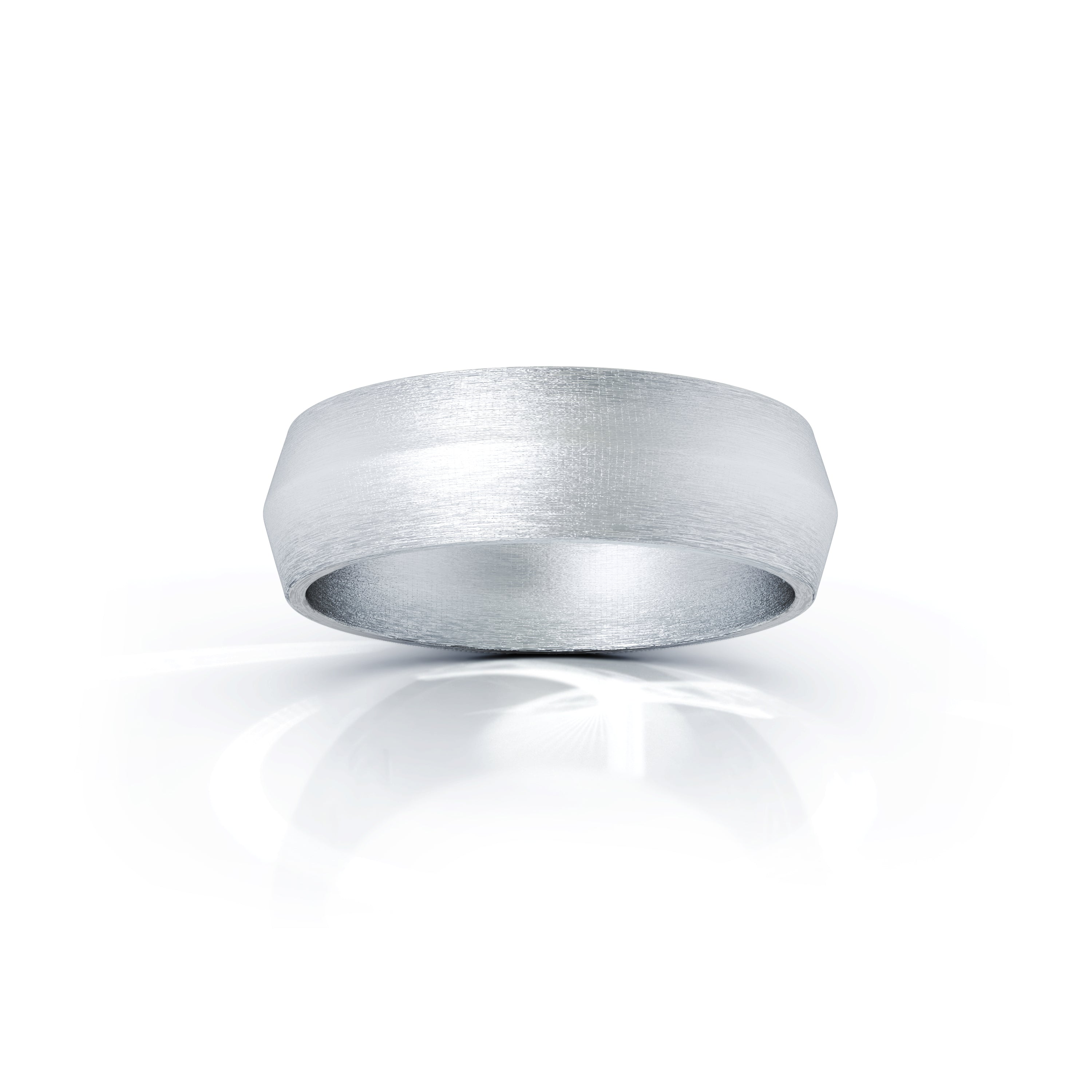 Triangle Profile 6MM Matte Finish Wedding Band in 14K Gold