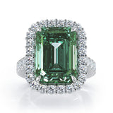 14K Gold Emerald Cut Green Tourmaline & Diamond Ring (1.45 CT, G-H, SI2-I1)