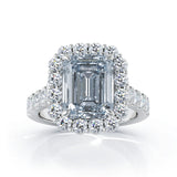 14K White Gold Emerald Cut Aquamarine & Diamond Ring (1.30 CT, G-H, SI2-I1)