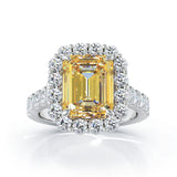 14K Gold Emerald Cut Citrine & Diamond Ring (1.30 CT, G-H, SI2-I1)