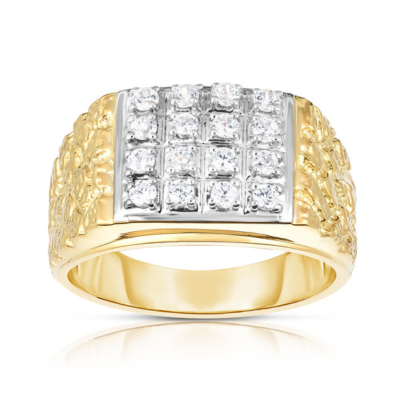 14K Gold Diamond (0.50 Ct, I1-I2 Clarity, G-H Color) Men's Ring