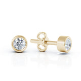 14K Gold Diamond (0.25 Ct, G-H Color, SI2-I1 Clarity) Bezel Set Stud Earrings Special
