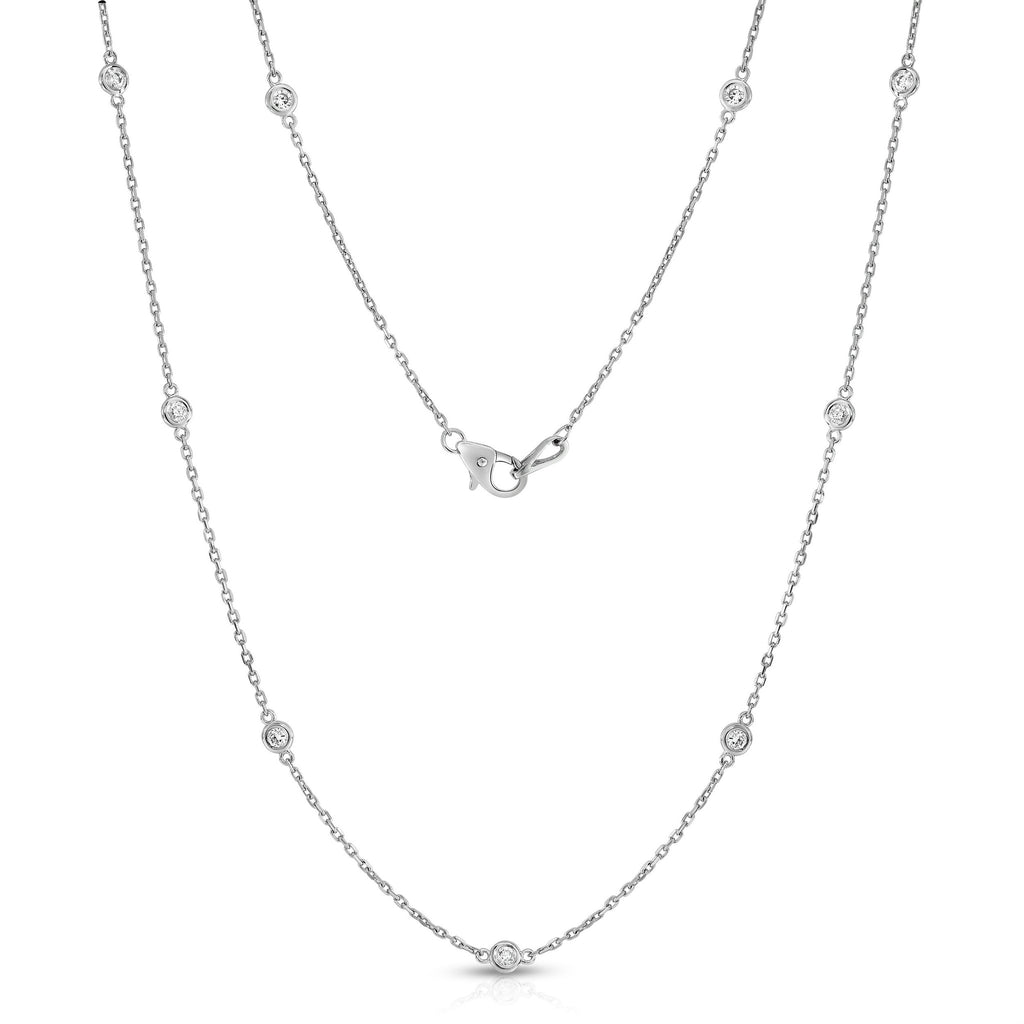 14K Gold 10 Station Diamond Necklace (1/2 Ct, G-H, SI2-I1), 18 Inches
